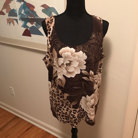 Chico’s Animal Print With Gold Metallic Threads Collarless Blazer/Jacket/Tank - Picture 5 of 8